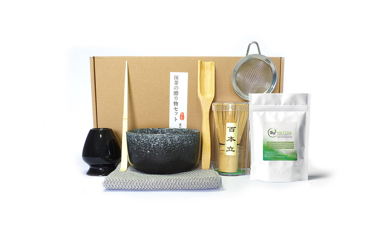 8-Delige Hey Matcha Thee Set Zwart-Grijs