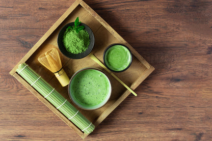 Matcha set in gebruik